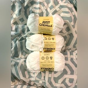 Just Chenille yarn, Bulky - white set of 3